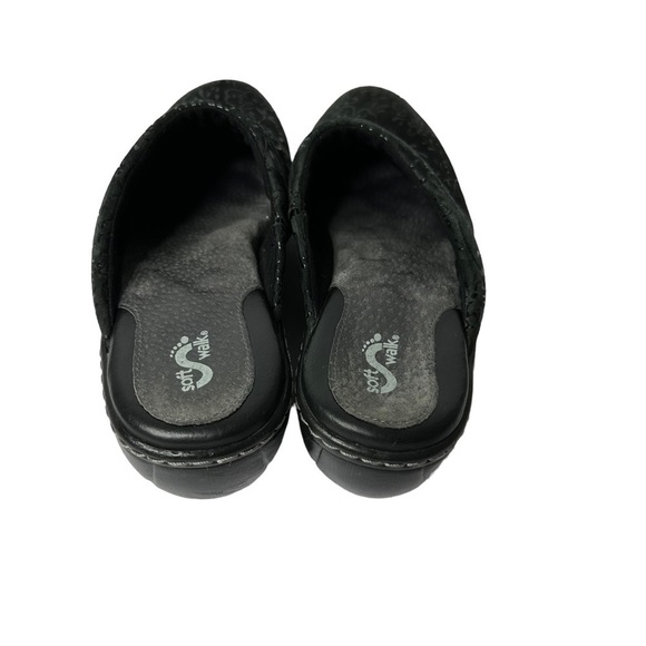 Soft Walk Black Floral Leather Upper Clogs Women’s Size 8.5 - Picture 5 of 10